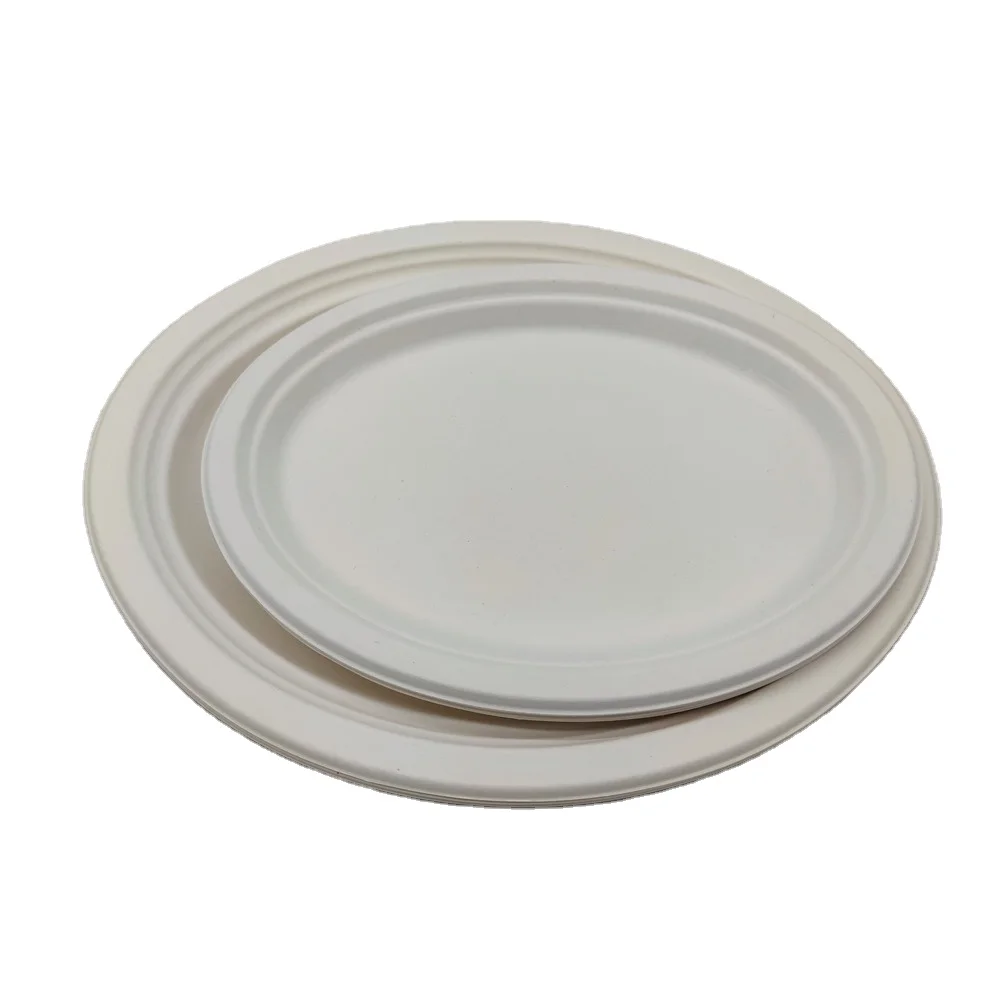 High Quality oval plate sugarcane plate 100% biodegradable sugarcane bagasse disposable oval plate