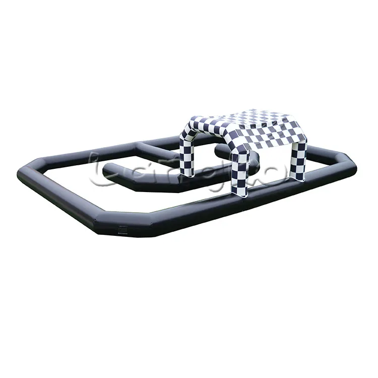 party rental Multi Color race track games large inflatable race Bumper car track for sale
