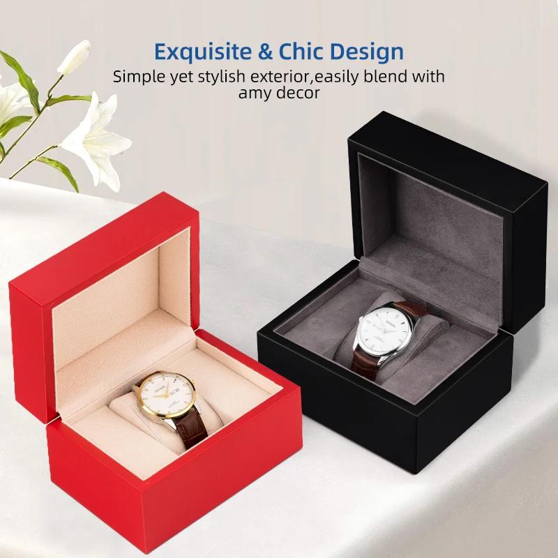 2024 New Style Custom luxury packaging watch box display pu leather wooden watch gift case for travel watch boxes