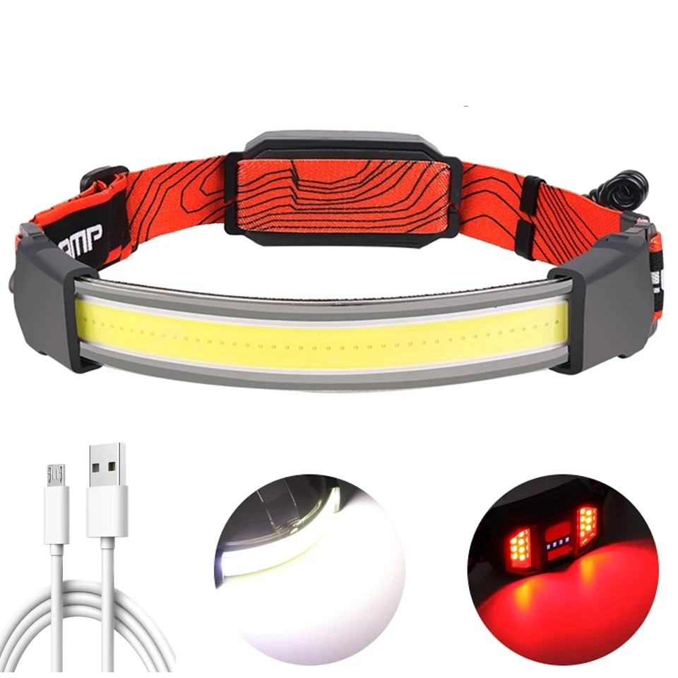 Factory Wholesale G13 Super Bright Working Light 3 modes COB USB Rechargeable LED headlamp