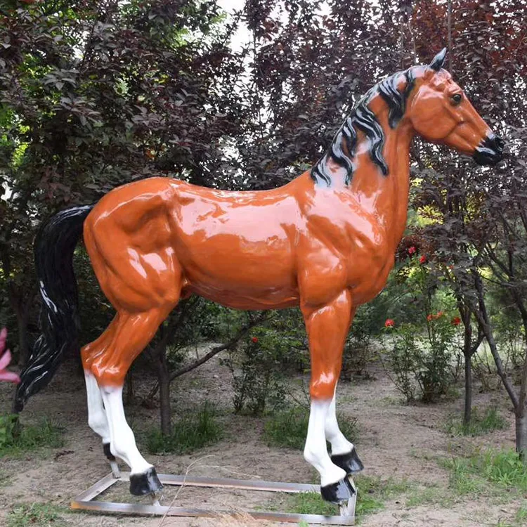 Decoration Outdoor Sculpture Custom Resin horse Animal Statues fiberglass Life Size Horse sculpture Statue