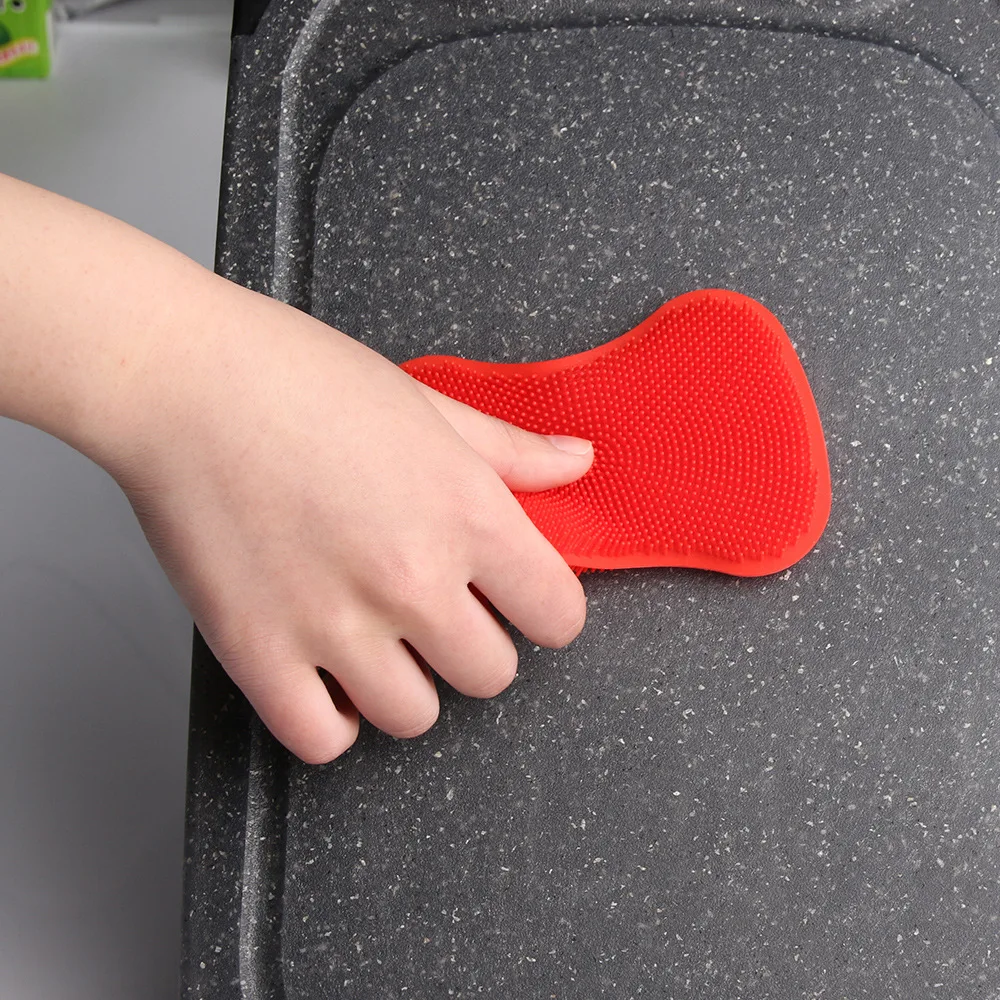 Silicone dishwashing brush Kitchen household cleaning cloth fruits and vegetables pot cleaning brush