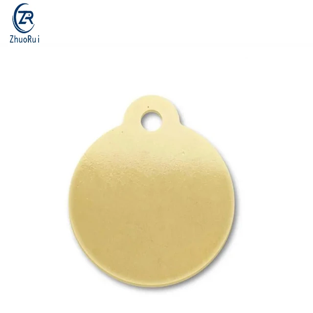 Custom Any shape brass name plates round rectangle blank brass dog tags logo engraved solid brass blank