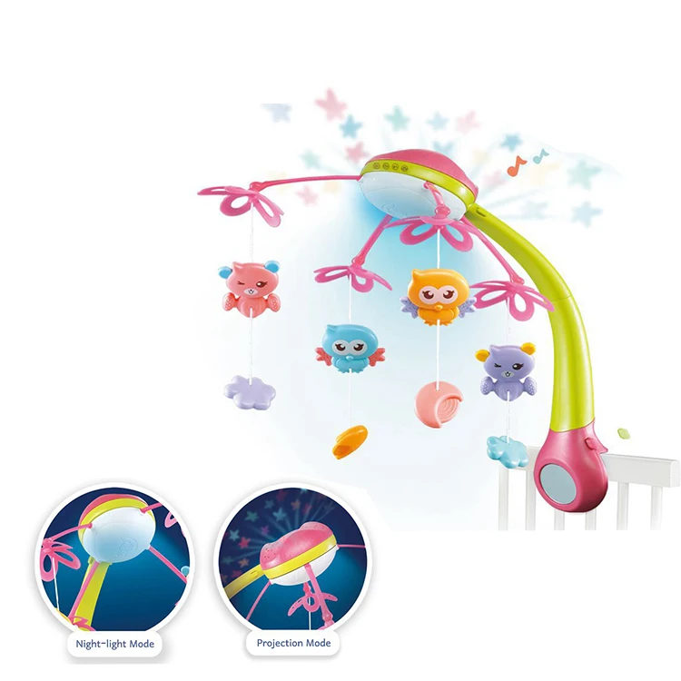 Funny bed ring toy baby musical mobile with remote control  babies music and light hanging toys