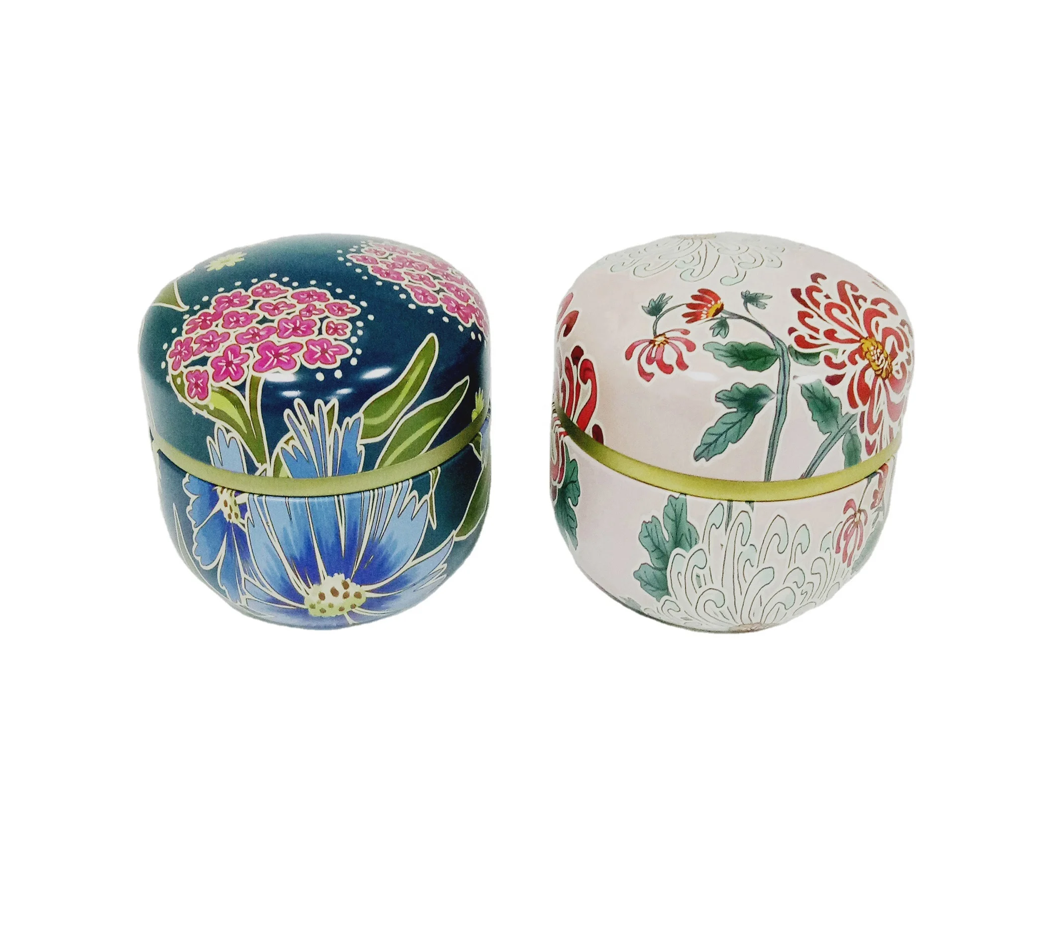 Factory Newest Custom Colors Eco friendly Food Safe 50g 2oz Deep Round Spice Jar Metal Box Tea Tins