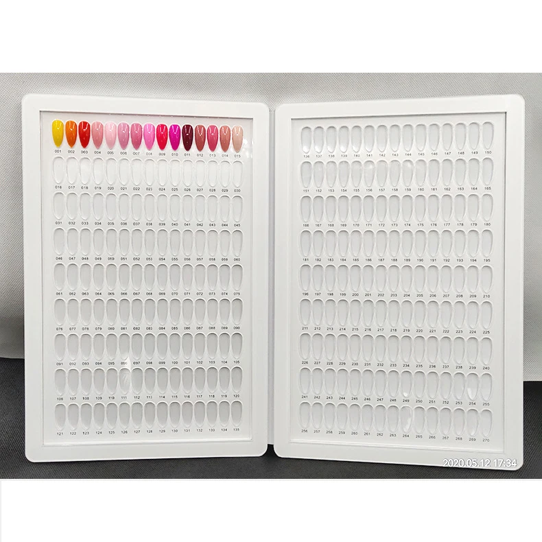 New Embedded 270 Colors Nail Books Manicure Display Card Chart Polish Color Nail Gel Display Book For Nail Salon