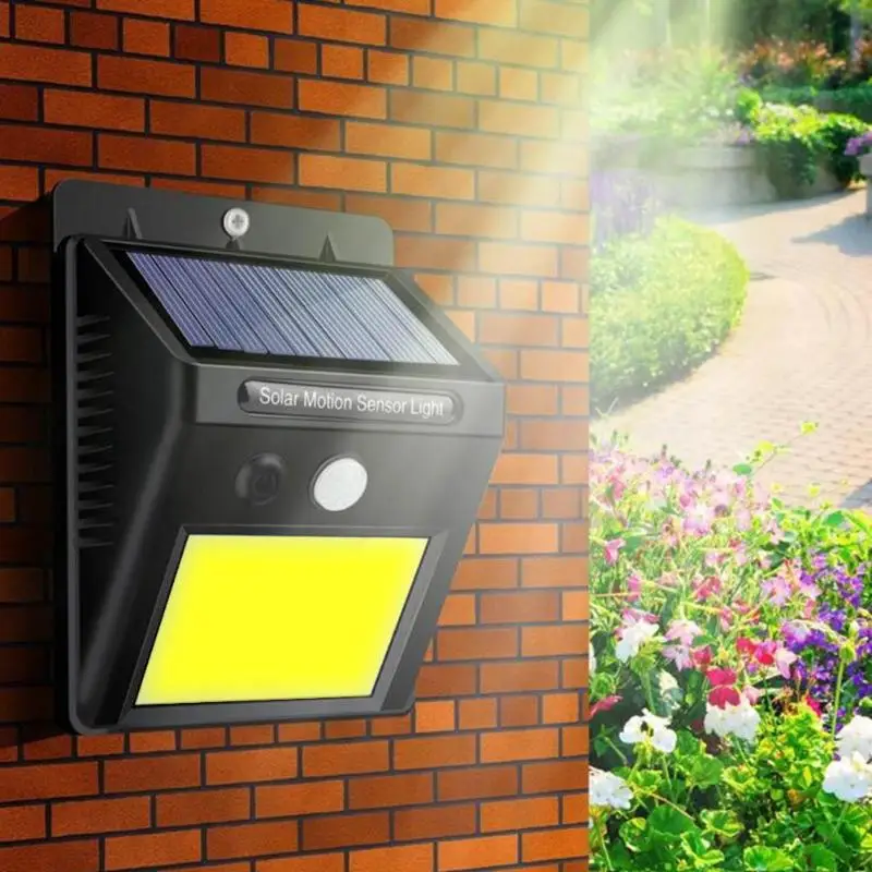 48 LED COB Solar Wall Light PIR Motion Sensor Outdoor Solar Lamp Motion Sensor Path Yard IP65 Waterproof Solar Security Light