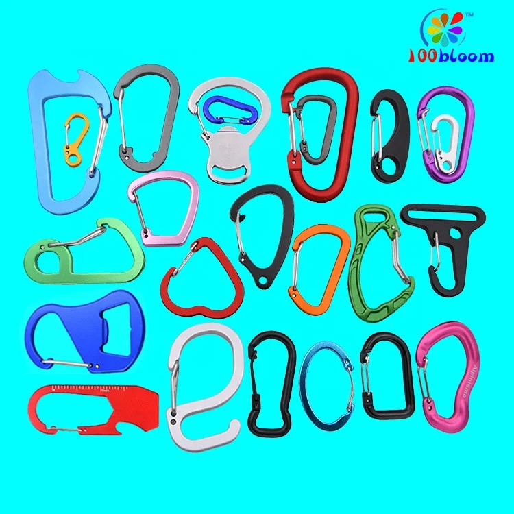 China hardare products factory wholesale 5 cm aluminum round carabiner as bag parts