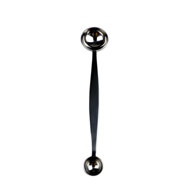 Food grade stainless steel 2ml 5ml custom double measure medicine powder measuring spoon long handle