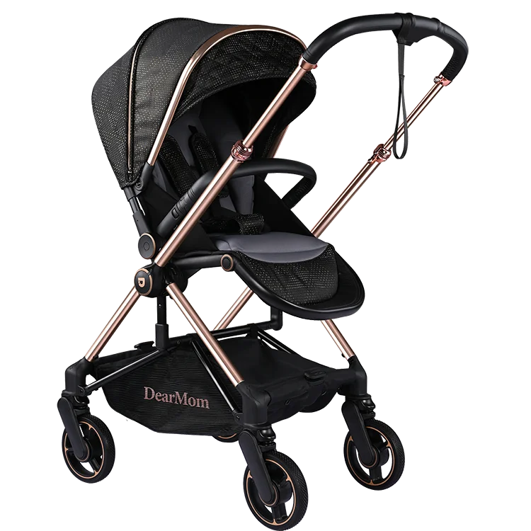 Foldable Infant Stroller, Folding Baby Pushchair, Baby Stroller with Height Adjustable Reversible Seat