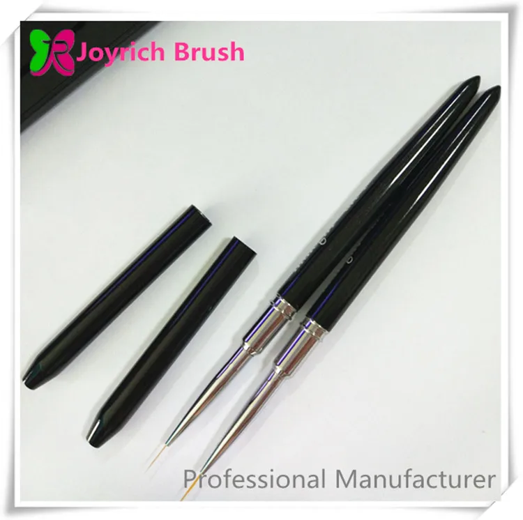 Классическая съемная черная металлическая ручка набор кистей для дизайна ногтей кисть рисования