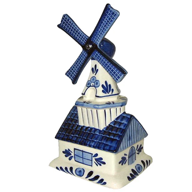 Holland синий и белый Декоративная мельница для