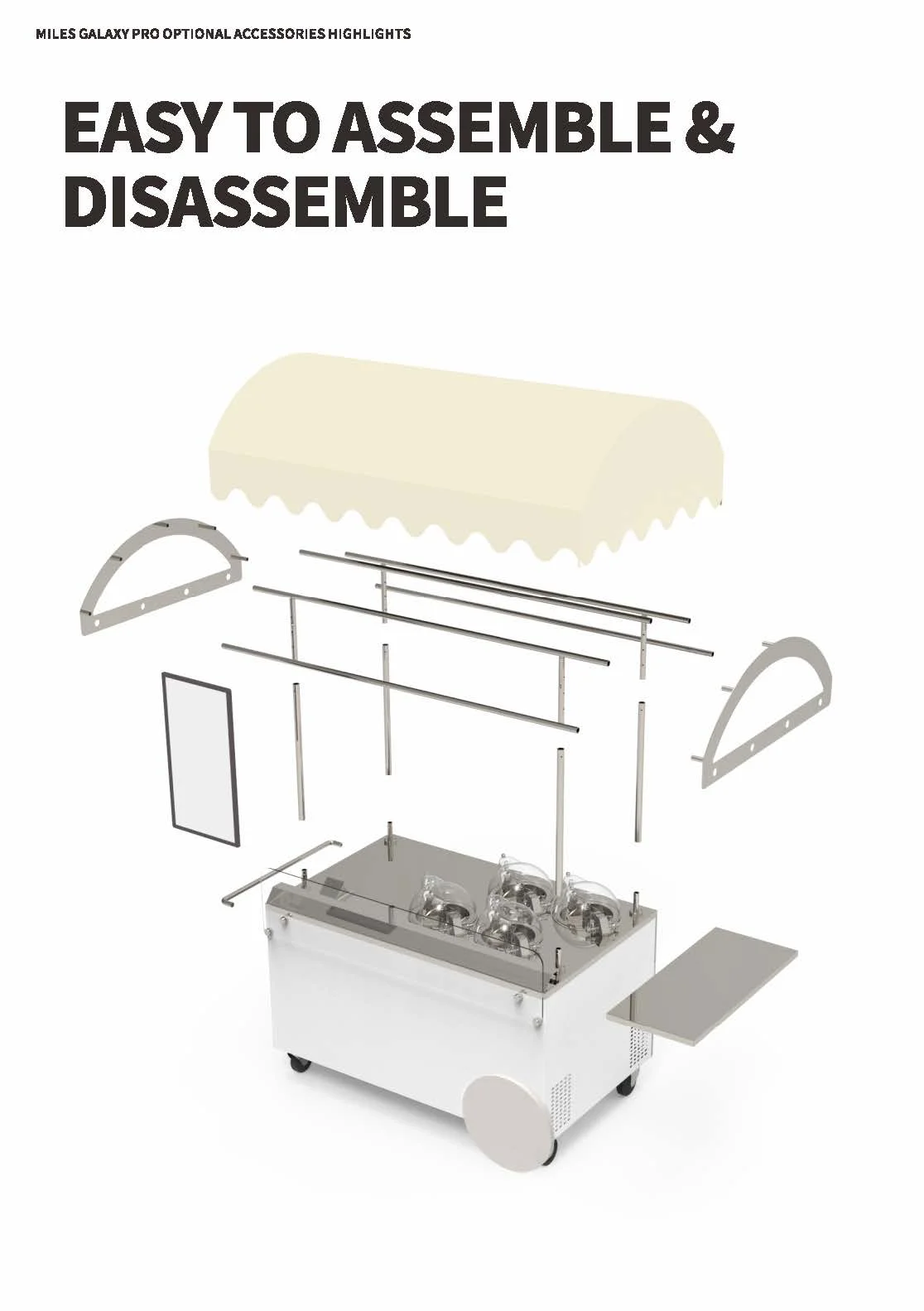 All in one professional batch freezer ice cream gelato maker Mobile Food Cart Miles Galaxy Pro V4 Cart Show Case Gelato Pozzetti