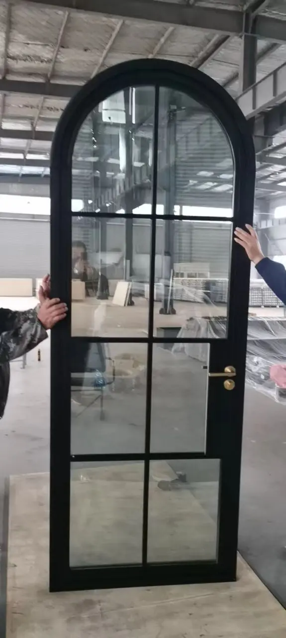 Full arch single front door steel metal entry master doors