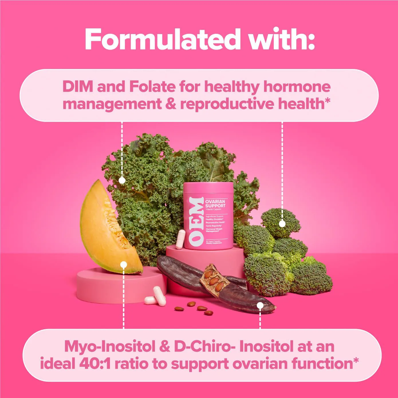 Ovarian Health Support-Hormone Balance for Women Inositol Supplement with DIM, Inositol, Folic Acid,Supports Healthy Ovulation