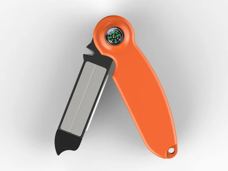 Recertop diamond carbide 134g knife sharpener camping outdoor tools with compass survival mirror