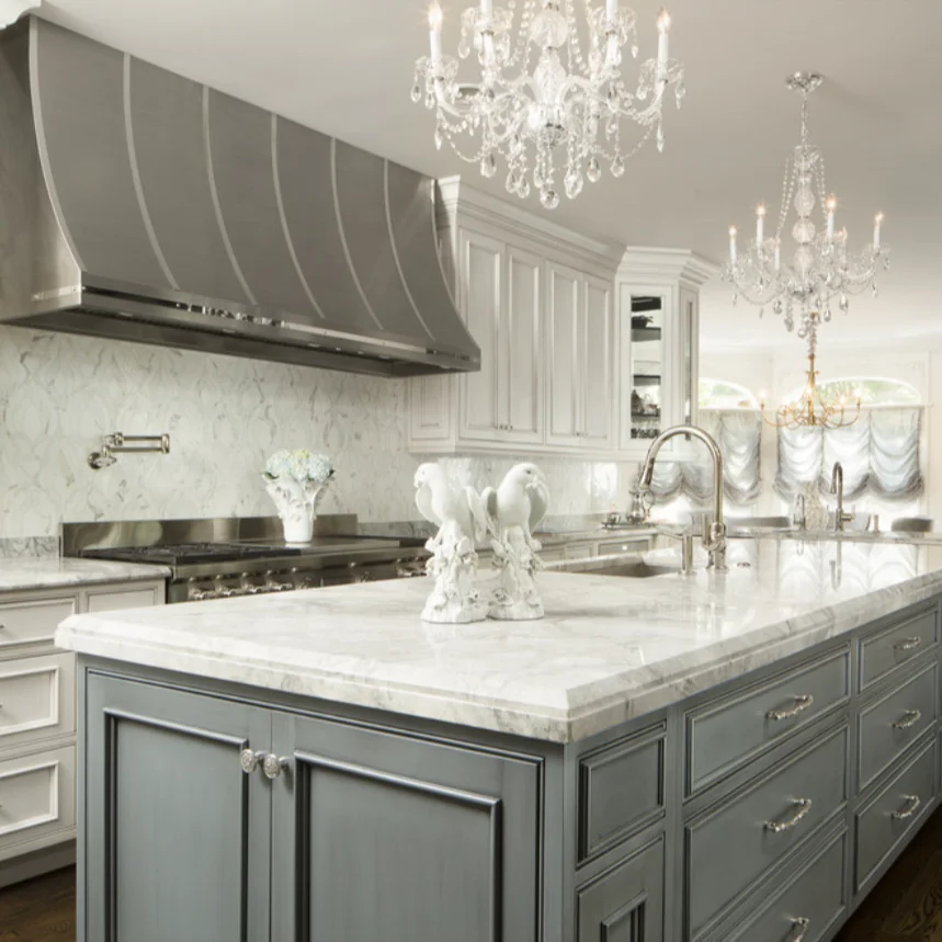 Американский Классический Большой кухонный шкаф из массива дерева разных цветов и другая кухонная мебель для всего дома