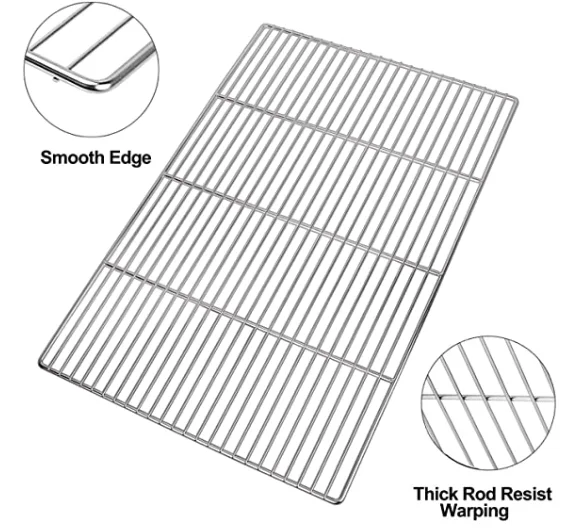 Stainless Steel 57x37 cm Rectangular Multi-Purpose Grill Baking Rack for Grilling, Cooling, Roasting, Drying, Easy To Clean
