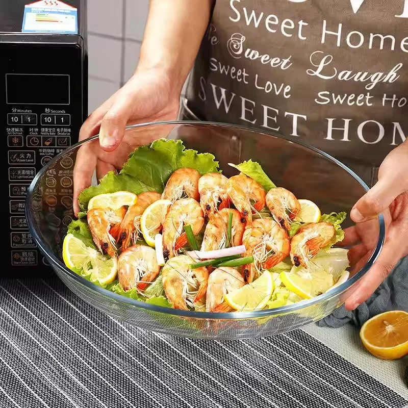 High borosilicate glass baking dish heat-resistant rectangular fish plate oval baked rice plate fruit plate