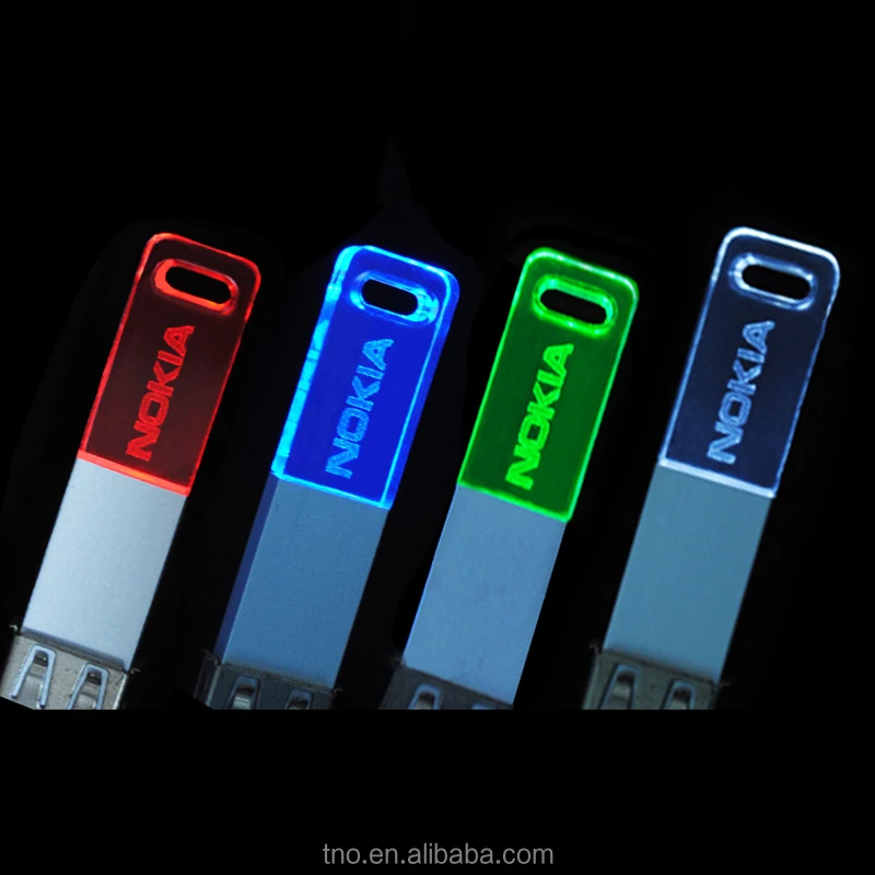 Custom promotion gift pendrive USB 1gb 2gb 4gb 8gb 16gb crystal usb stick usb flash drive with led light