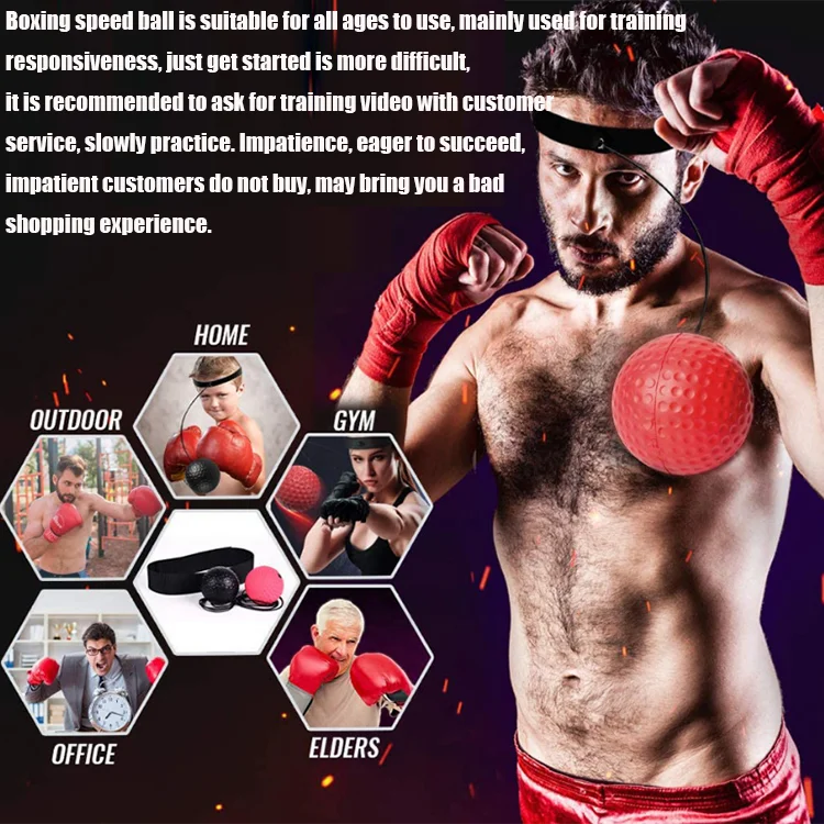 WOSWEIR Kick Boxing Speed Training Punch Ball Reflex Ball Head Band for Kids and Adults Home Muay MMA Exercise Equipment