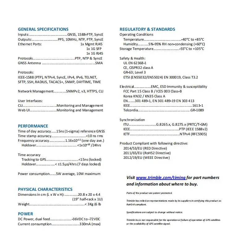 Trimble GM200 Time Server PTP SNMP Web UI CLIT