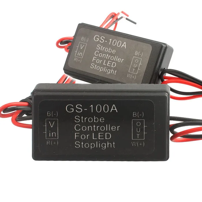 Universal Flash Strobe Controller GS-100A Car Brake Light Flasher Module 12-24V LED Brake Stop Signal Light For Car Motorcycle