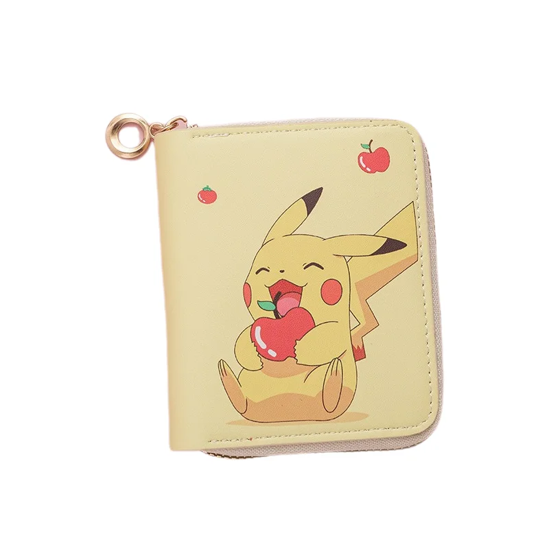 Wholesale fashion cute piKachu printed coin purse low price student short zipper wallet