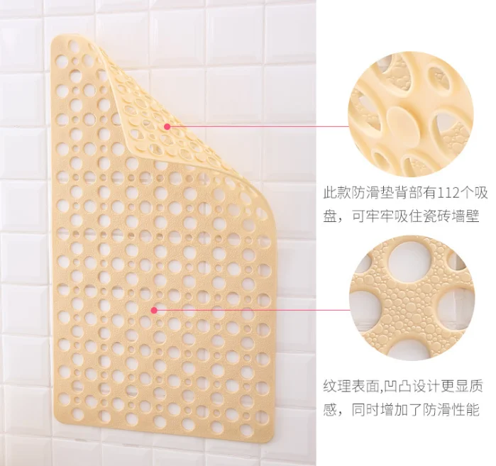 
Factory Custom Anti Slip Bath Mat, Non Slip PVC Shower Bath Tub Mats with Suction Cups 
