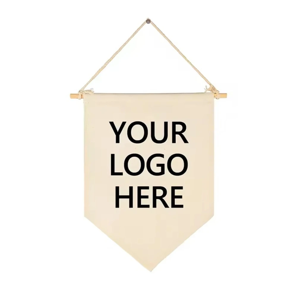 Any Size Custom Cotton Canvas Banners Wall Hanging Decor Pennant Flag