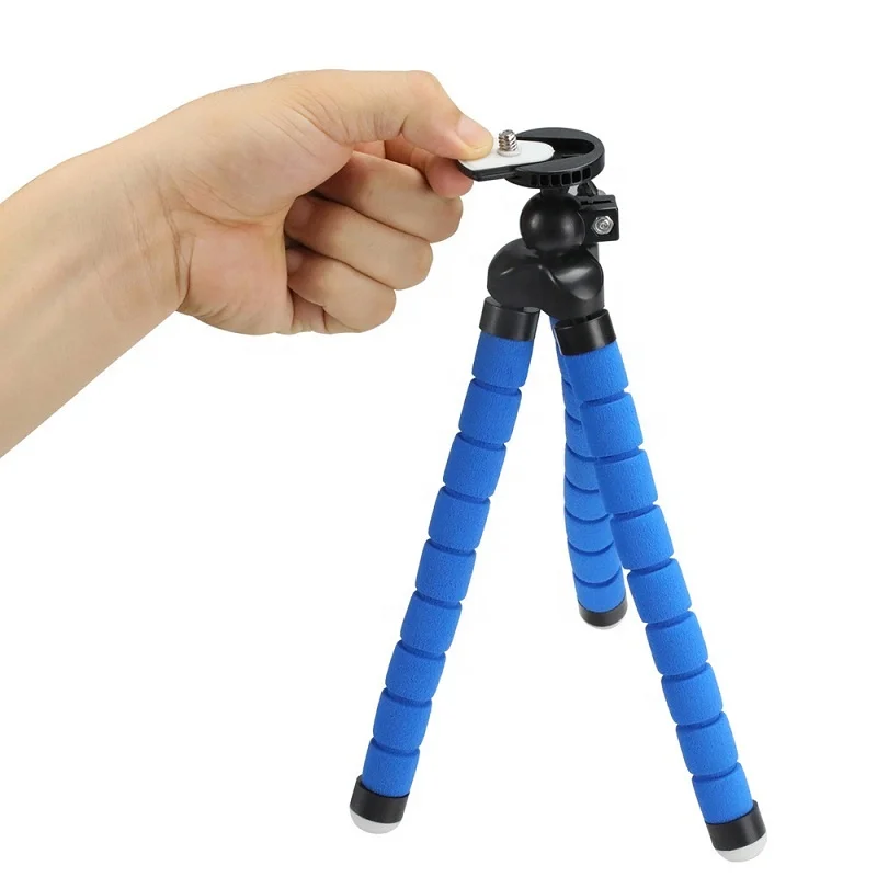 
10 inch Mini Flexible Octopus Sponge Digital Camera Tripod Stand with Mobile Phone Holder 