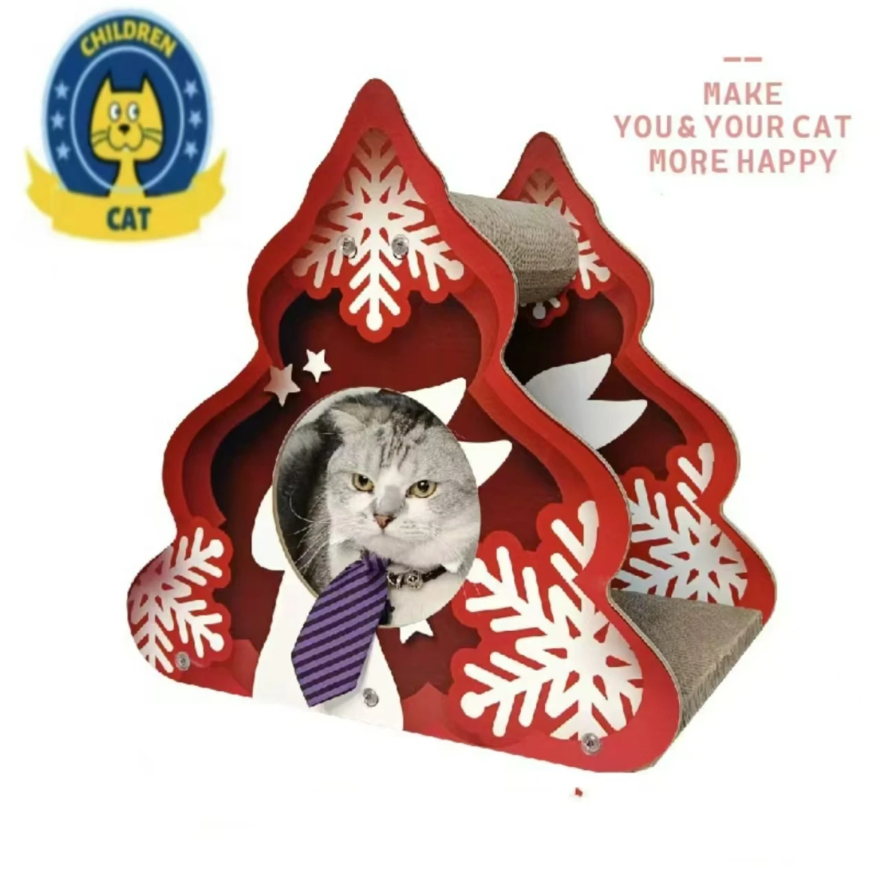 The latest Halloween and Christmas replaceable corrugated paper cat scratching board pet toys in the factory in 2024