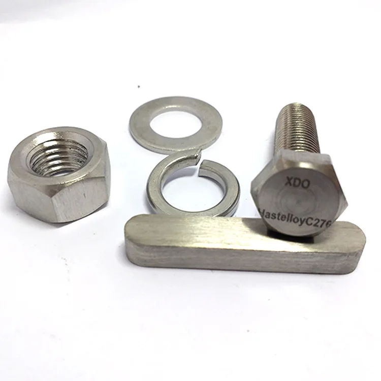 UNS N10276 W.NR 2.4819 Hastelloy C-276 Hex Bolt with Nut and Washer