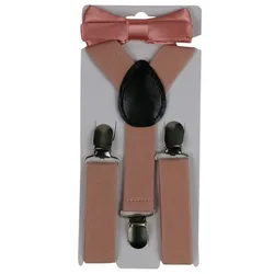 Boys & Girls Children Suspender Clip-on Y-Back Elastic Suspender With Satin  Bow Tie
