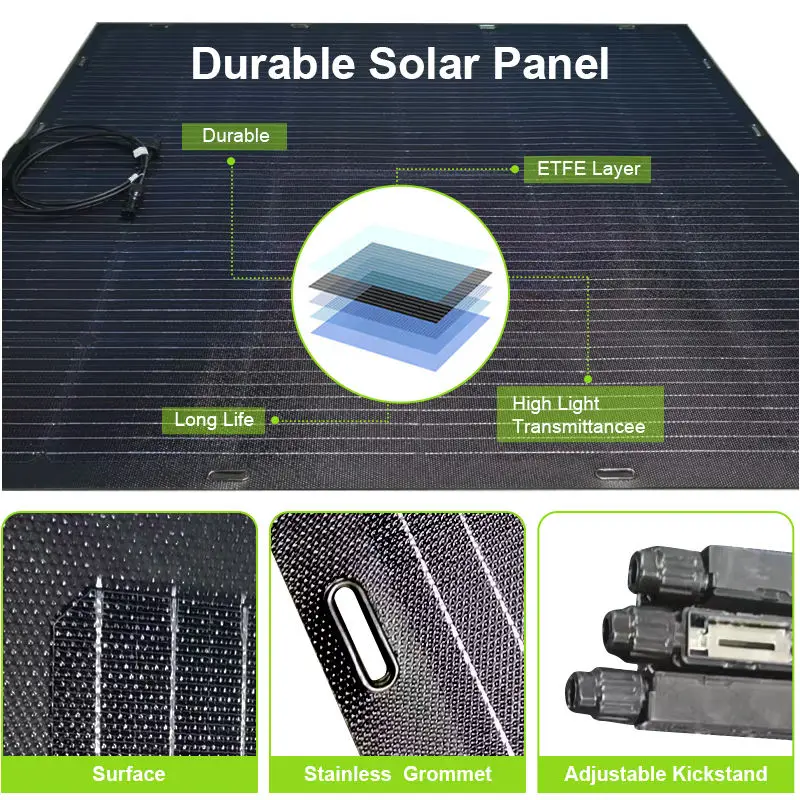 200W Plug-and-Play Flexible Solar Panel Balcony System Kit Monocrystalline Silicon Material for Home Use
