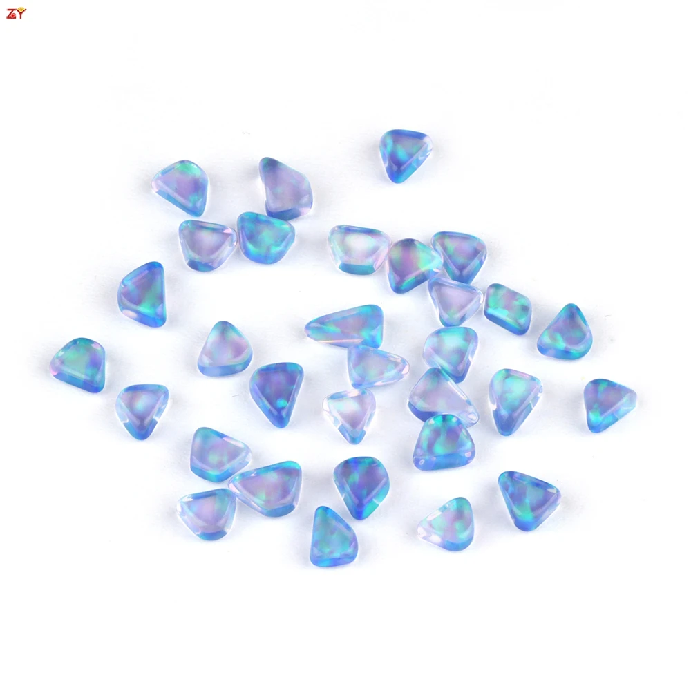 2023 Water Blue Green Stone Heat Process Irregular Synthetic Opal Resin Free 900 C Resistant Stone for Heat Blowing Decor