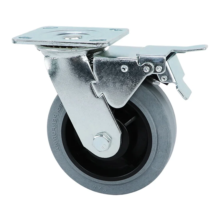 3/4/5/6/8 inch Gray tpr anti static Thermoplastic Rubber caster wheels