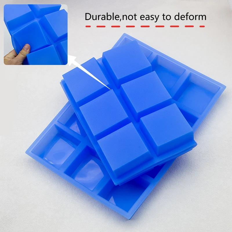 Wholesales Silicone Mousse Cake Tool 12 Cavities Square Silicone round Cake Baking Mold / Handmade Soap Moulds