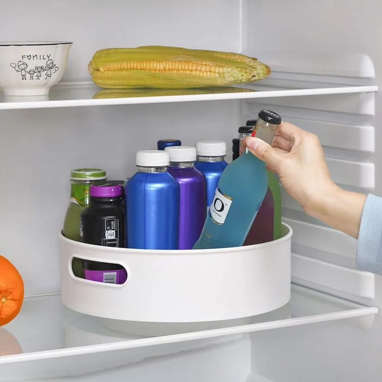 Factory Wholesale Cabinet Counter Top Organizer Anti Skid Spice Rack Holder Storage Rotating Tray Kitchen Rotary Storage Tray