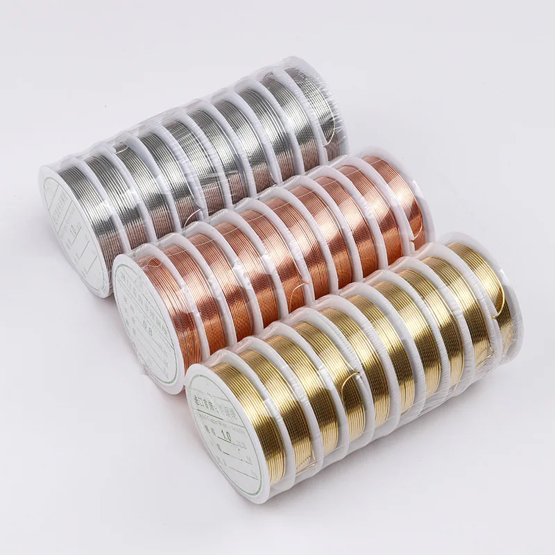 1 Roll 0.2/0.3/0.4/0.5/0.6/0.8/1mm Sturdy Copper Wire Beading Wire For Bracelet Necklace DIY Jewelry Making Accessories