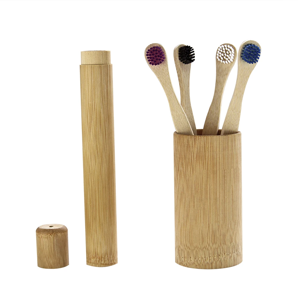 Natural biodegradable bamboo private label bamboo tongue brush tongue scraper tongue cleaner