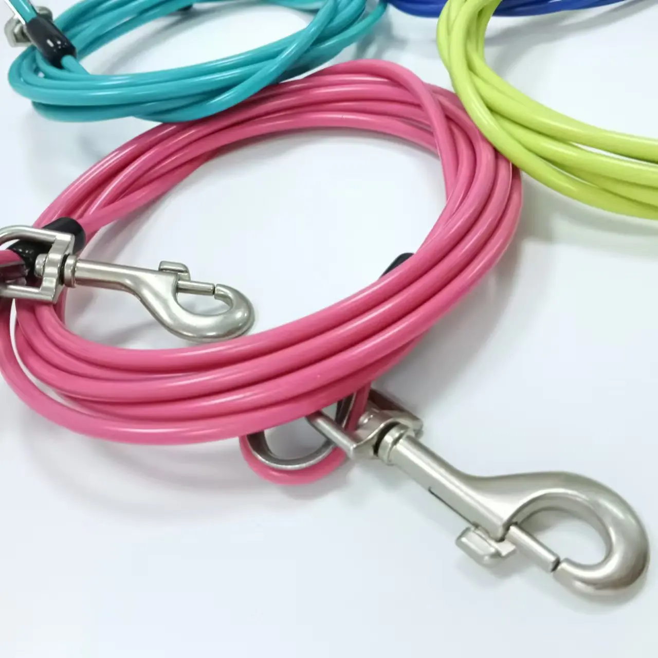 Hot sell PCV coating galvanized wire rope pet harness custom luxury adjustable pet leash lead leash dog