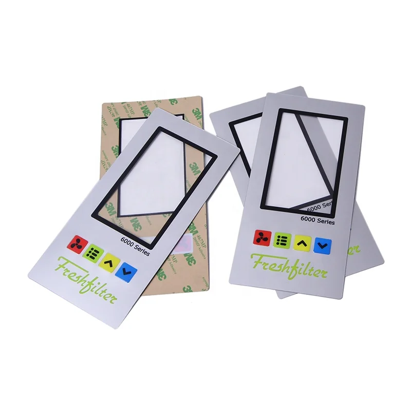 
Custom strong adhesive plastic PC PET PVC button embossed electrical control panel sticker 