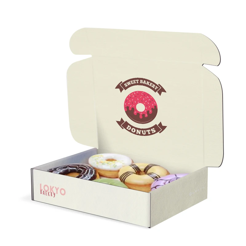 LOKYO wholesale custom size christmas design cookie box baking packaging puff bakery box with logo