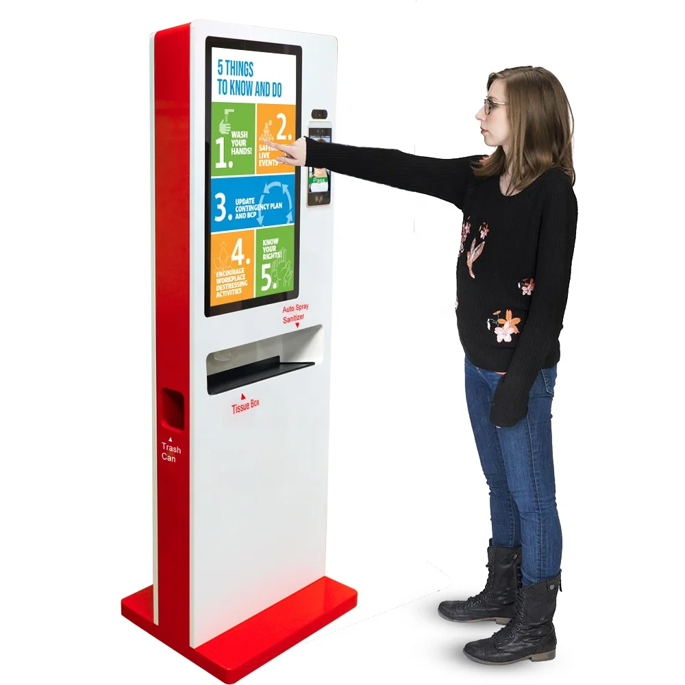 
 Киоск для сканирования температуры, дисплей дезинфицирующего средства для рук и термометр для киоска  