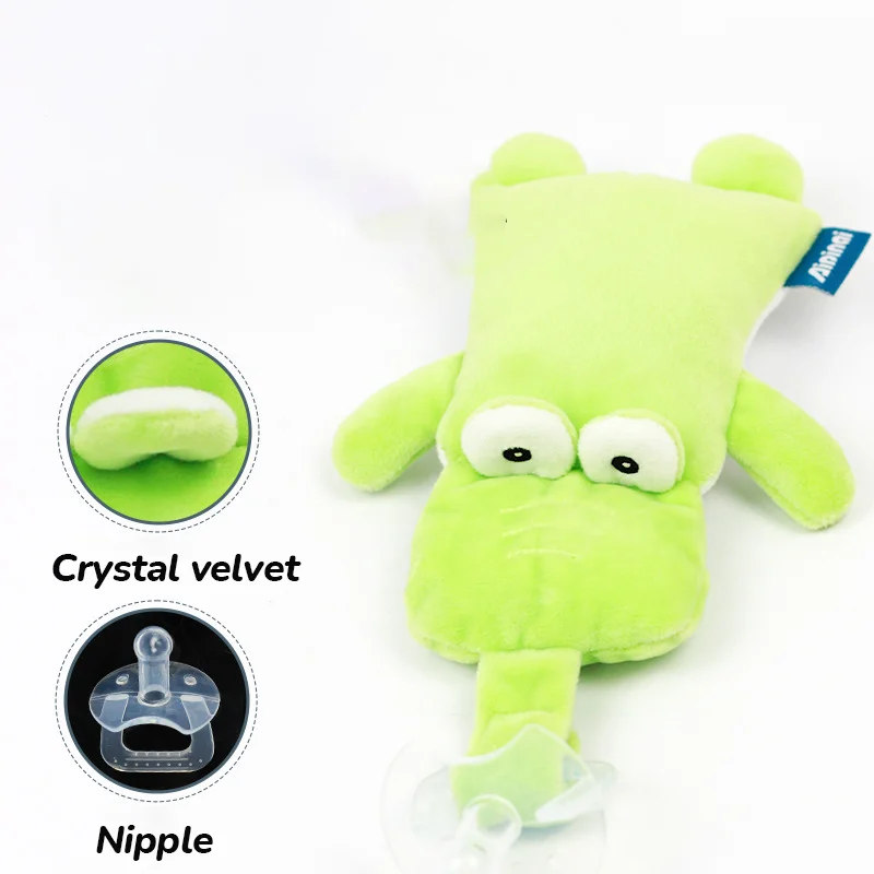 Hot Sale Baby Animal Pacifier  Plush Toys Newborn Sleeping Soft Baby Plush Comfort Toy Clip