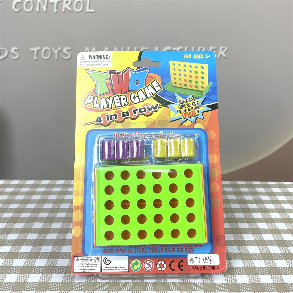 Children Portable Classic Tabletop Toys Plastic Chess Board Game Interaction Playing Mini 4 in a Row Connect Games
