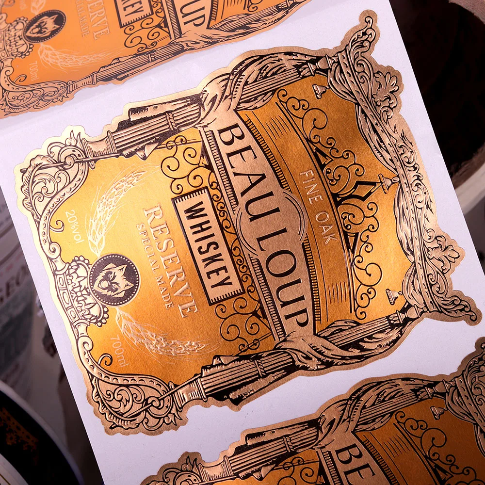 Hot Sales Wine Bottle Metal Label Aluminum Stickers Custom Luxurious Metal Label Sticker Manufacturer