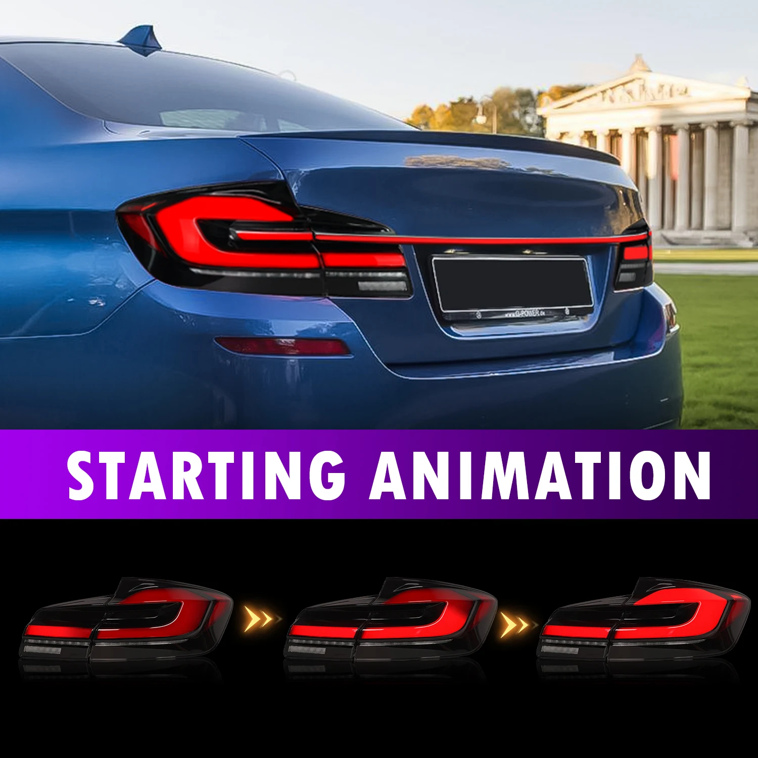 Archaic For Bmw F10 F18 M5 Led Taillights Gts Style Drl 2011-2017 5 Series 528i 530i 535i Tail Lamp with sequential turning