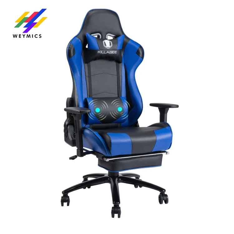 
Custom Logo Blue Swivel Gaming Chair Adjustable Racing For PC Gamer 